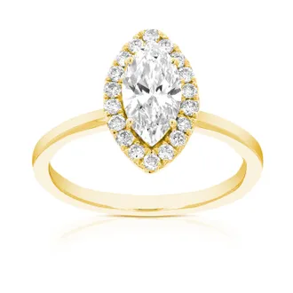 Vir Jewels 1 cttw Marquise Lab Grown Diamond Engagement Solitaire Ring in 14K Yellow Gold For Women