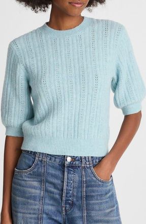 Madewell CloudSoft Short Sleeve Sweater in Mint Blue at Nordstrom, Size Xx-Small