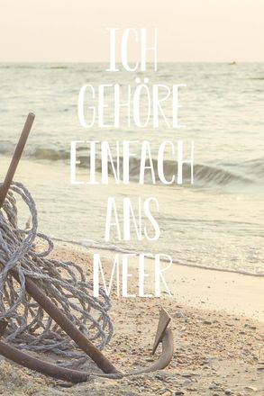 Queence Metallbild »Meerliebe II« Anker Meer Schriftzug Sprüche Sprüche & Texte Strand 1 Stk. tlg. Stahlschild, Blechschild, Sprüche, Texte, Fernweh, Sylt