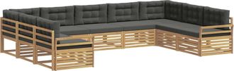 vidaXL Conjunto De Sof&aacute;s De Exterior 9 Uds. Blanco Y Antracita Vidaxl