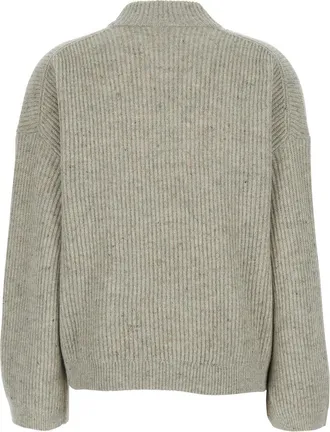Brunello Cucinelli Womens Turtleneck Cashmere Sweater Grey Tops Top