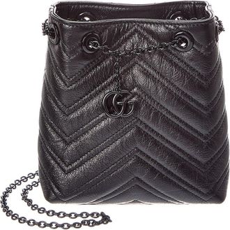 Gucci Gg Marmont Leather Bucket Bag