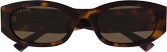 Gucci Gg 2068Sa Zonnebrillen - Dames - Zonnebrillen - Bruin - 55 MM - Nylon - Accessoires