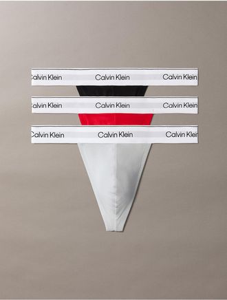 Calvin Klein Mens Icon Cotton Stretch 3-Pack Thong - Multi - L