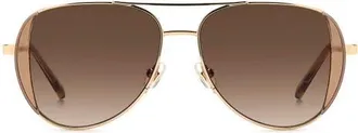 Kate Spade New York navigator 53mm aviator sunglasses in Gold Glitter/brown Sf at Nordstrom