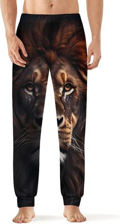 Generic Animal King Lion Mens Pyjama Bottoms Pjs Elastic Sleep Lounge Pants Loungewear