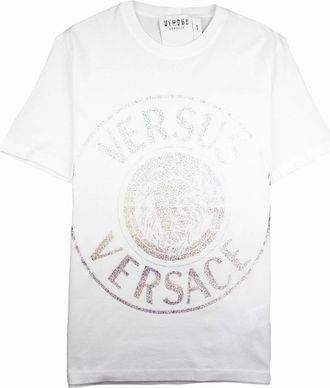 Versus Mens Versace Versus Foil Lion Tee White - Size: 38