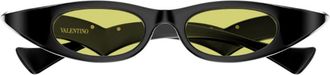 Valentino Black Linea Vive La V Bio-Injected Cat-Eye Sunglasses