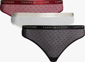 Tommy Hilfiger Womens Tommy Hilfiger GIFT UNDERWEAR Womens 3 Pack Thongs Multicoloured - Size: 12