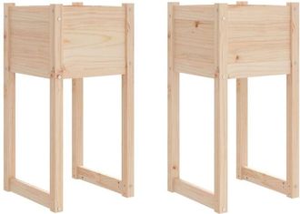vidaXL Vidaxl - Jardinera 2 unidades madera maciza de pino 40x40x81 cm