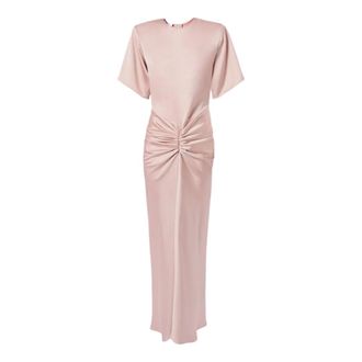 Andamane Kleedjes, Dames, Roze, XS, Satijn, Iris Maxi Jurk