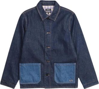 A.P.C. Indigo Delave Denim Vest - Heren - Spijkerjassen - Blauw - XL - Denim - Jassen