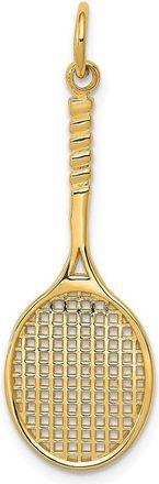 Diamond2Deal 14k Yellow Gold Tennis Racquet Charm Pendant