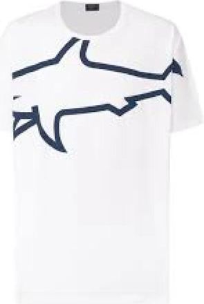 Paul & Shark Shark Print T-Shirt - Heren - T-shirts - Wit - S - Katoen - Tops