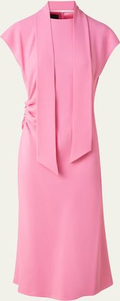 Akris Crepe Mock-Neck Midi Dress