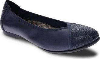 Revere Comfort Shoes Womens Nairobi Ballet Flat In Navy Lizard/sapphire