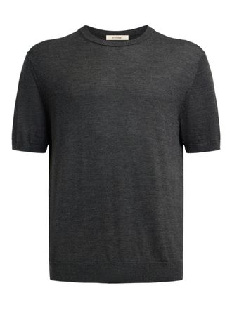 12 Storeez short-sleeve crew-neck top - men - Mulberry Silk/Merino - L - Grey