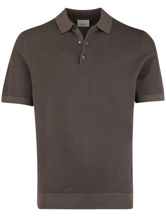 Profuomo Poloshirt groen Profuomo korte mouw 3 knoopjes normale fit
