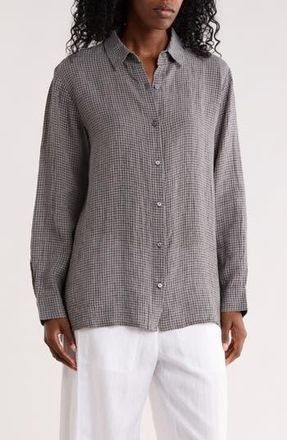 Eileen Fisher Classic Collar Organic Cotton Button-Up Shirt in Geyser at Nordstrom Rack, Size Xx-Small