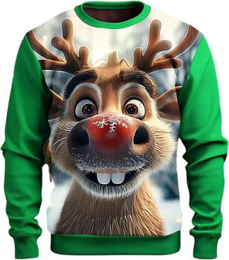 Generic Santa Claus Funny Ugly Christmas Jumpers for Men Christmas Jumper Santa Costume Xmas Jumpers for Men UK Novelty 3D Sweatshirt Pullover Tops Festive Ou