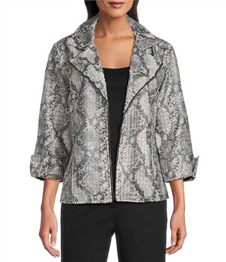 Multiples Snakeskin Print Jacket In Multi