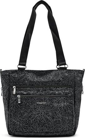 Baggallini Modern Everyday Shopper Tote Womens Handbags Midnight Blossom Print, Nylon