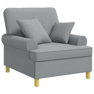 vidaXL Sill&oacute;n Xl Con Cojines Gris Claro Tela Vidaxl