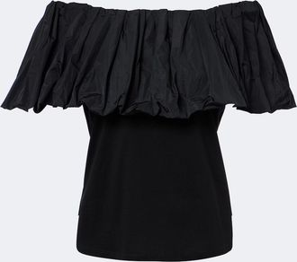 Max Mara Ruffled off-shoulder cotton top