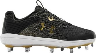 Under Armour Mens Yard MT - Baseball Shoes Black/Black/Metallic Gold Size 07.5