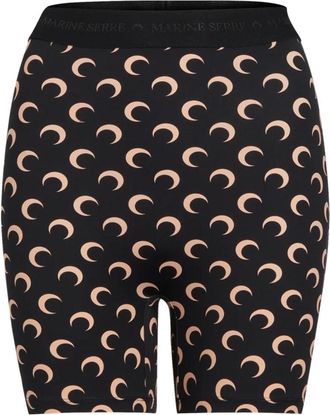 Marine Serre Peach Moon Crescent Moon Pattern Stretch Shorts