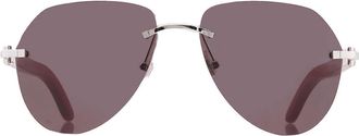 Cartier Grey Pilot Unisex Sunglasses CT0007CS 057 59