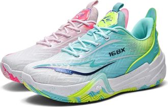 Generic Unisex Basketball Shoes with Breathable Lightweight Non Slip Mesh Fashionable Sports Boots for Teenagers Walking Shoes(Two Color,8.5 UK)