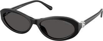 Swarovski Sk 6069U Ovale Zonnebril - Dames - Zonnebrillen - Zwart - 56 MM - Accessoires