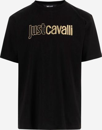 Just Cavalli Baumwoll-T-Shirt mit Logo-Print
