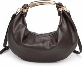 Urban Expression Womens Carrie Vegan Leather Crossbody Bag In Dark Espresso Gold