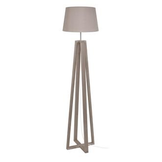 Tosel Lamp&aacute;ra de pie madera Alt.154cm taupe;Pantalla: taupe