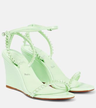 Christian Louboutin So Me 85 leather wedge sandals