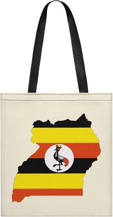 Generic Uganda Map Flag Womens Tote Casual Shopping Bag Lightweight Shoulder Bags Hobos Handbag for Work Travel Daily 35x40cm