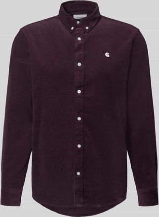 Carhartt Work in Progress Regular Fit Freizeithemd aus Cord mit Button-Down-Kragen in Pflaume, Gr&ouml;&szlig;e XXL