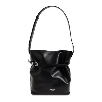 Emporio Armani Bucket Bags, female, Black, Size: ONE SIZE Leather Shoulder Bag