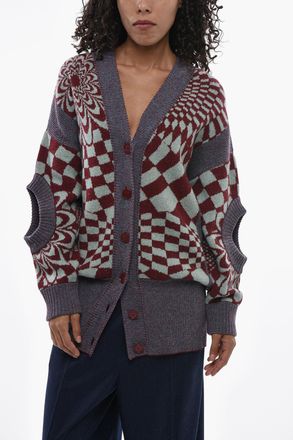 Stella McCartney Cardigan a Fantasia Geometrica con Dettagli Cut-Out Stella McCartney