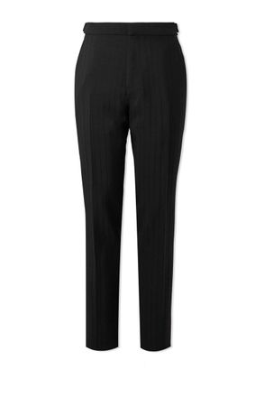 Tom Ford Straight-Leg Striped Mohair and Wool-Blend Trousers