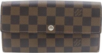 Louis Vuitton Pre-owned Portefeuille Sarah Damier Lange Portemonnee - Dames - Vintage Accessoires - Bruin - ONE Size - Vintage