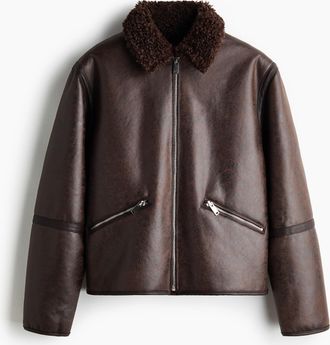 H&M Teddy-lined jacket - Brown