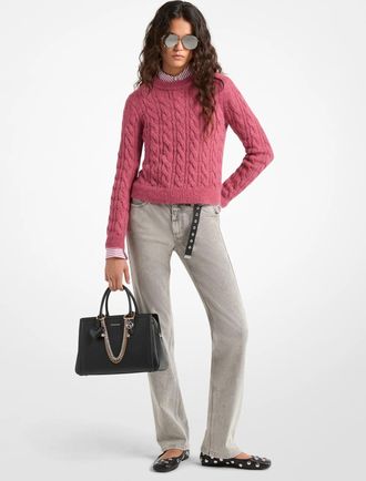Michael Kors Cable Knit Nylon and Alpaca Blend Sweater