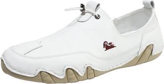 Generic Mens Leather Driving Shoes Chukka Boots - Comfortable Slip-On Fashion Sneakers for Casual and Hiking(White,11-11.5)