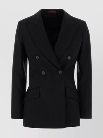 Gucci embroidered wool leather blazer