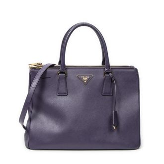 Prada Pre-owned Womens Medium Galleria Double Zip Tote Shoulder Bag - Purple - One Size