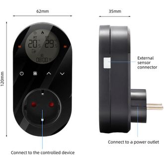 OEM Termostato Digital Wifi Crezuo De 16 A Con Control Por Voz Y Aplicaci&oacute;n Tuya, Regulador De Temperatura Y Pantalla Lcd