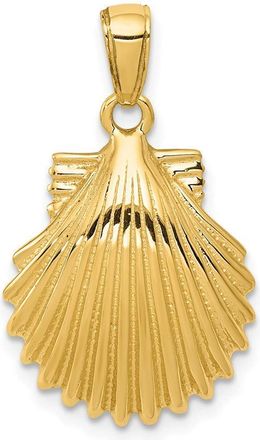 Diamond2Deal 10k Yellow Gold Scallop Shell Pendant